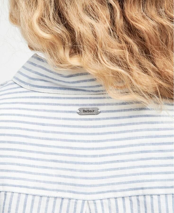Barbour Chambray Stripe Linnen Overhemd White Dames - Foto 2
