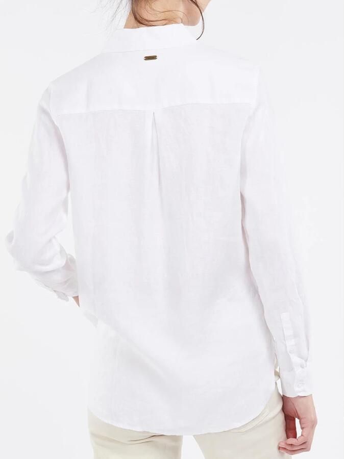 Barbour Witte Linnen Overhemd met Klassieke Kraag en Lange Mouwen White Dames - Foto 2