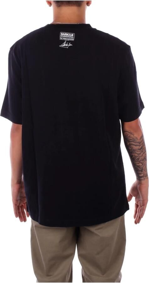 Barbour Zwart T-shirt met Print op de Voorkant Black Heren