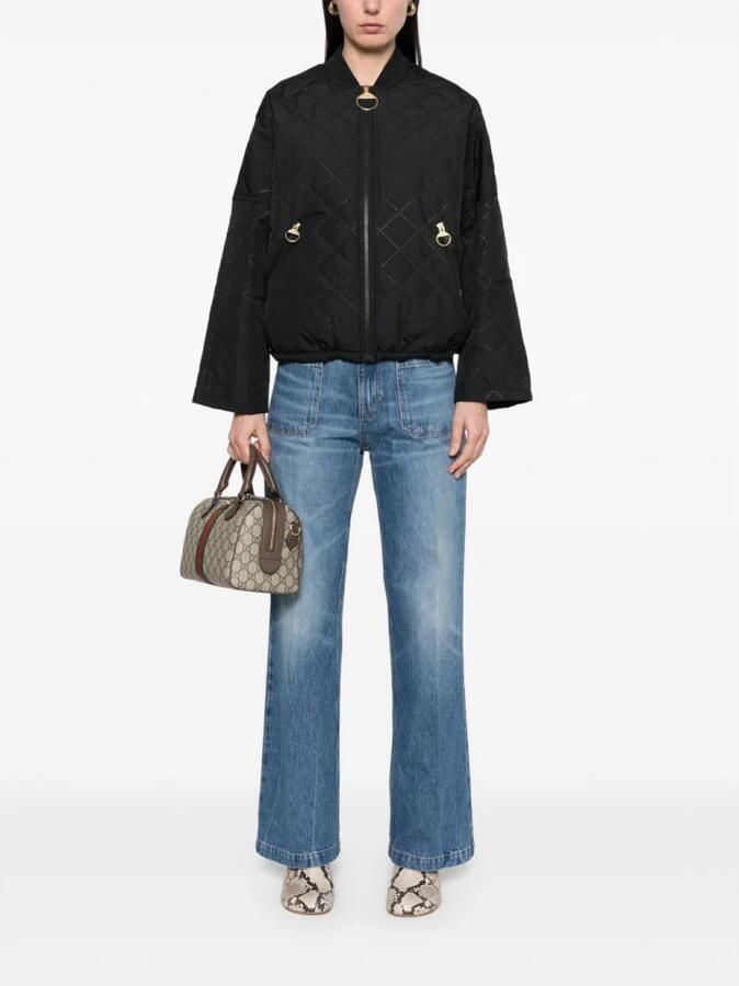 Barbour Zwarte bomberjack met ritssluiting Black Dames - Foto 2