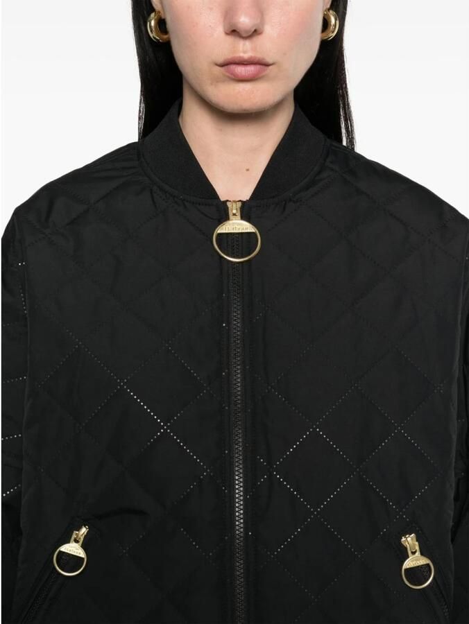 Barbour Zwarte bomberjack met ritssluiting Black Dames