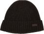 Barbour Groene Geribbelde Katoenen Beanie met Logodetail Black Heren - Thumbnail 1
