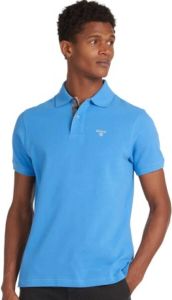 Barbour Blauwe Delft Tartan Piqué Polo Blauw Heren