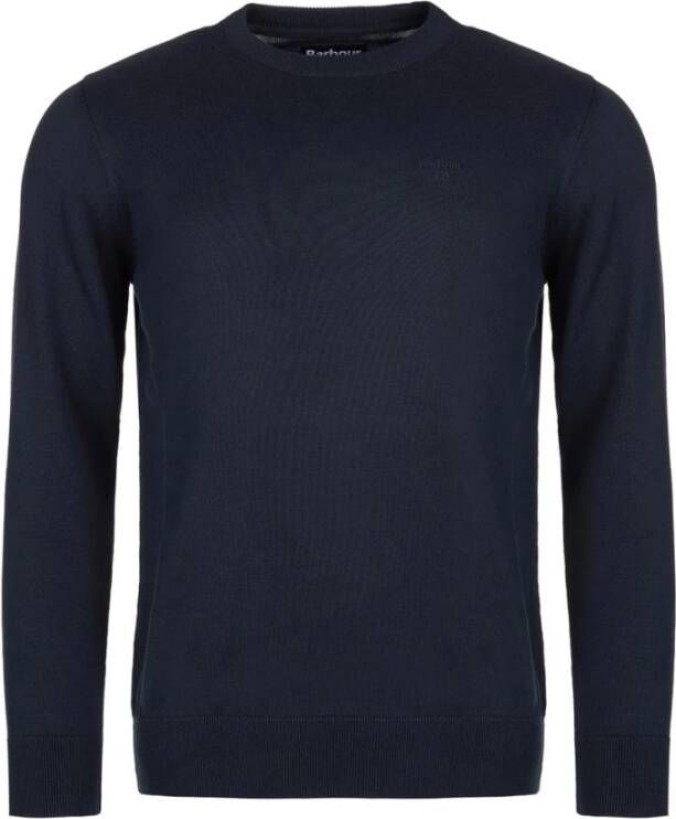 Barbour Blauwe Katoenen Crewneck Sweater Blauw Heren