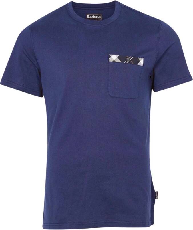 Barbour Bryce Sportief Paars T-Shirt Blue Heren
