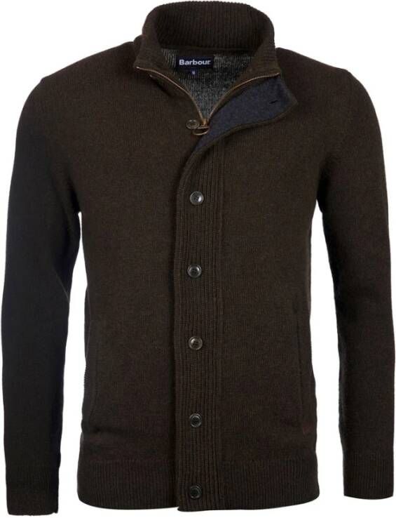 Barbour Cardigan met rits Bruin Heren