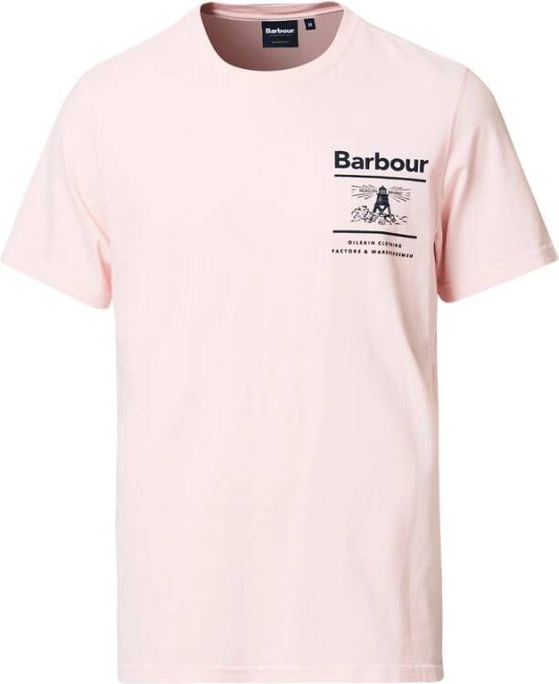 Barbour Nautisch-geïnspireerd Katoenen T-Shirt Pink Heren