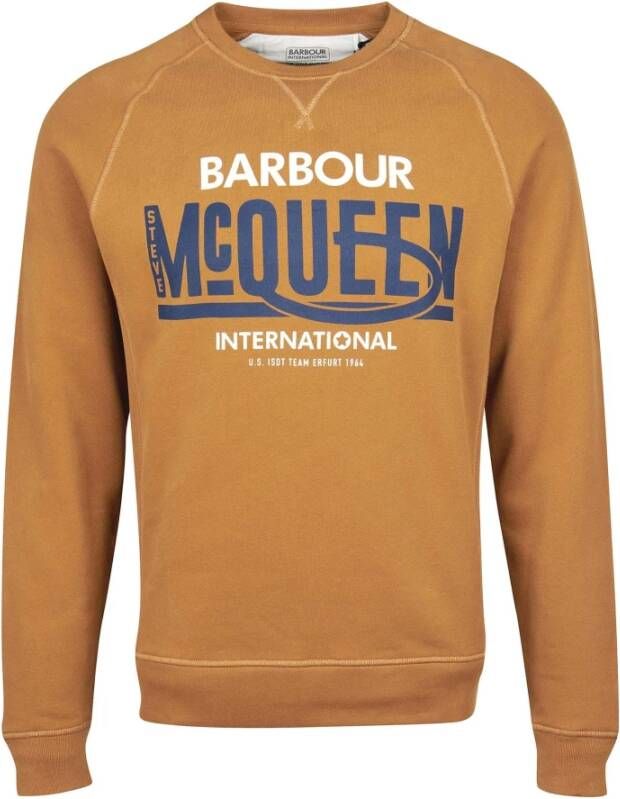 Barbour Cinammon Crew Sweatshirt Oranje Heren