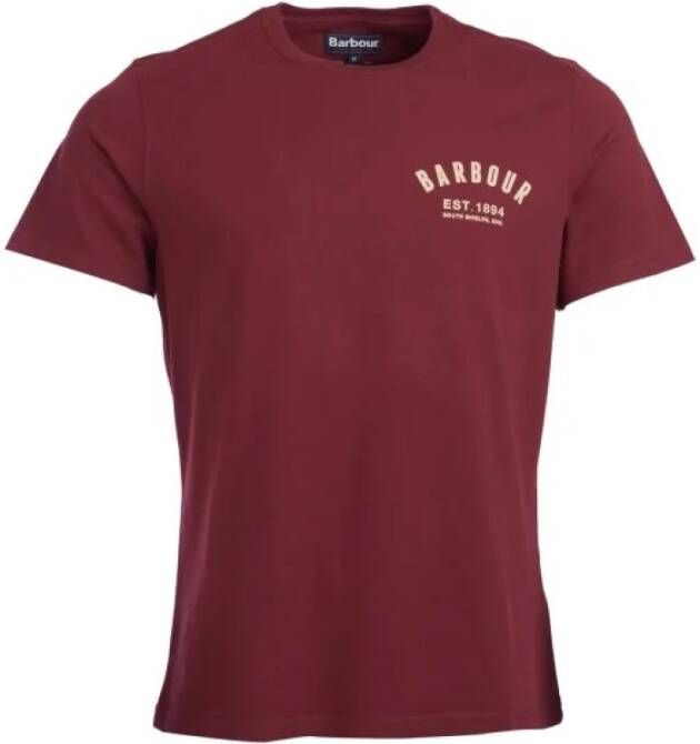Barbour Elegante Katoenen T-shirt Rood Heren