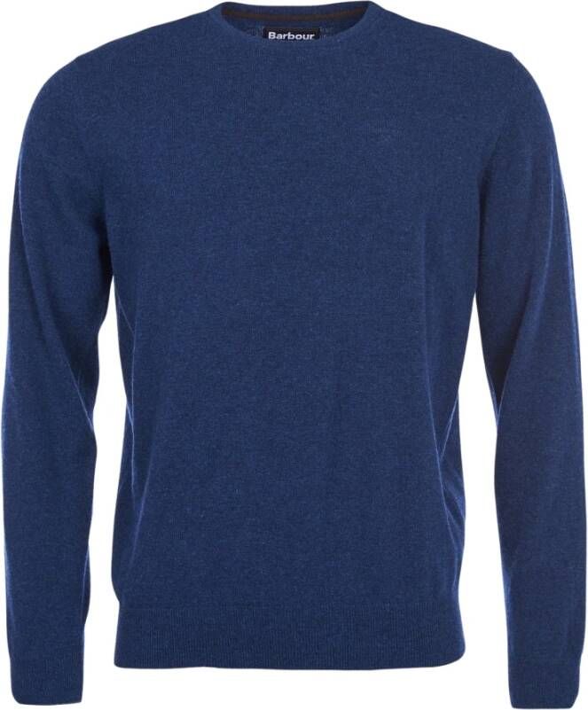 Barbour Essential Lambswool Crewneck Sweater Blauw Heren