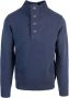 Barbour Essentiële herentrui met hoge kraag knoop- en ritssluiting Blauw Heren - Thumbnail 1