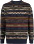 Barbour Fairisle Crew Neck Sweater Blauw Heren - Thumbnail 1