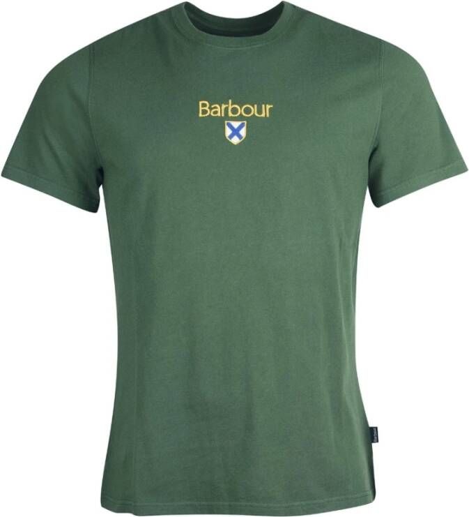 Barbour Geborduurd T-shirt met wapenschild Groen Heren