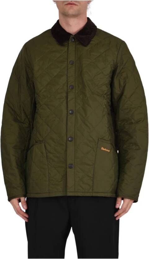 Barbour Gewatteerde jas met nek en geborduurd logo Groen Heren