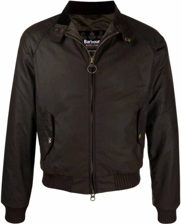Barbour Groene waxjas met funnel neck Groen Heren