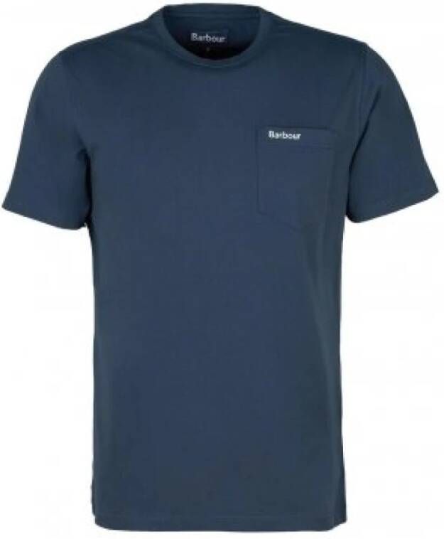 Barbour Heren Katoenen Sport T-Shirt Blauw Heren