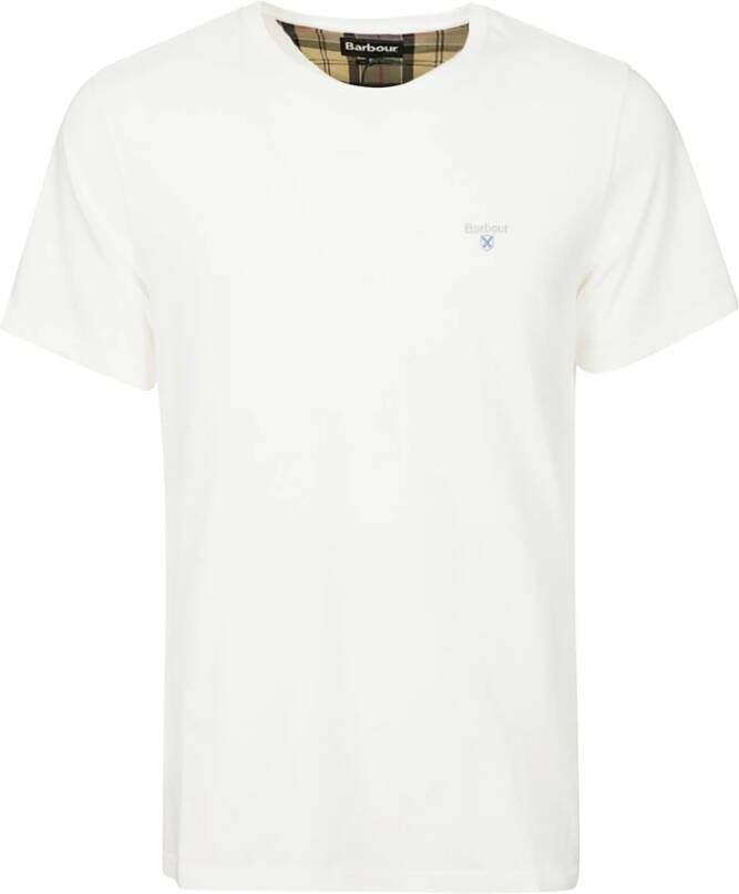 Barbour Wit Logo Front T-shirt Polos White Heren