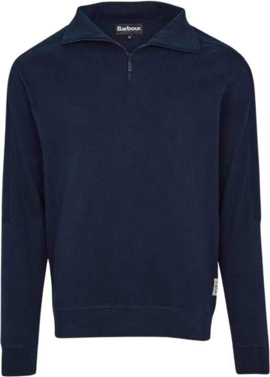 Barbour Klassieke Half Zip Sweatshirt Navy-M Blauw Heren