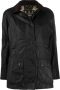 Barbour Zwarte Gewaxte Jas met Klassieke Kraag Black Dames - Thumbnail 1