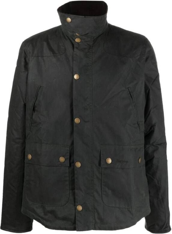 Barbour Gewaxte katoenen jas met ruitvoering Black Heren
