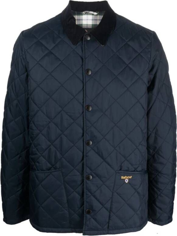 Barbour Lichtgewicht gewatteerd jack met fluwelen kraag Blauw Heren