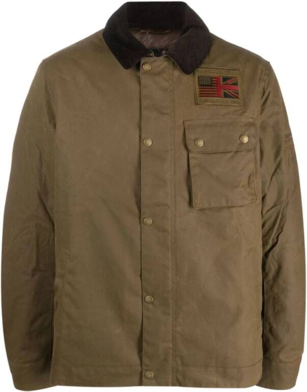 Barbour Beige Jassen met Logo en Voorsluiting Beige Heren