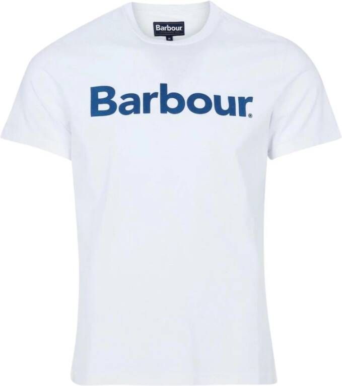 Barbour Logo Tee White-M Heren Casual Katoenen T-Shirt White Heren