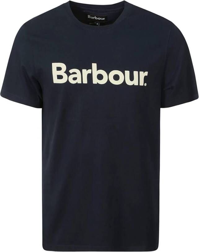 Barbour Logo Tee Heren Blauw Katoenen T-Shirt Blauw Heren