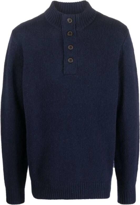 Barbour Marineblauwe Calder Half Zip Turtleneck Blauw Heren
