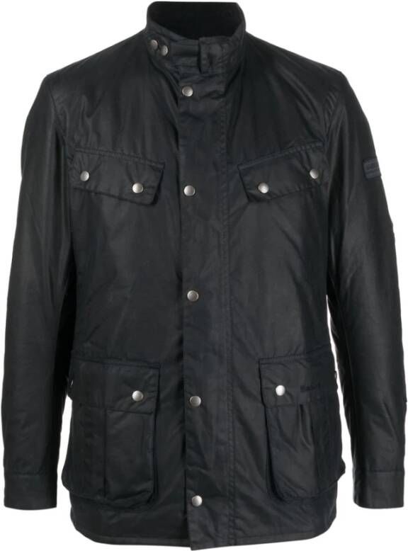 Barbour Marineblauwe Gewaxte Militaire Jas Blauw Heren