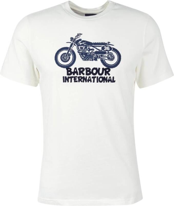 Barbour Method T-Shirt met Motorfiets Grafisch White Heren