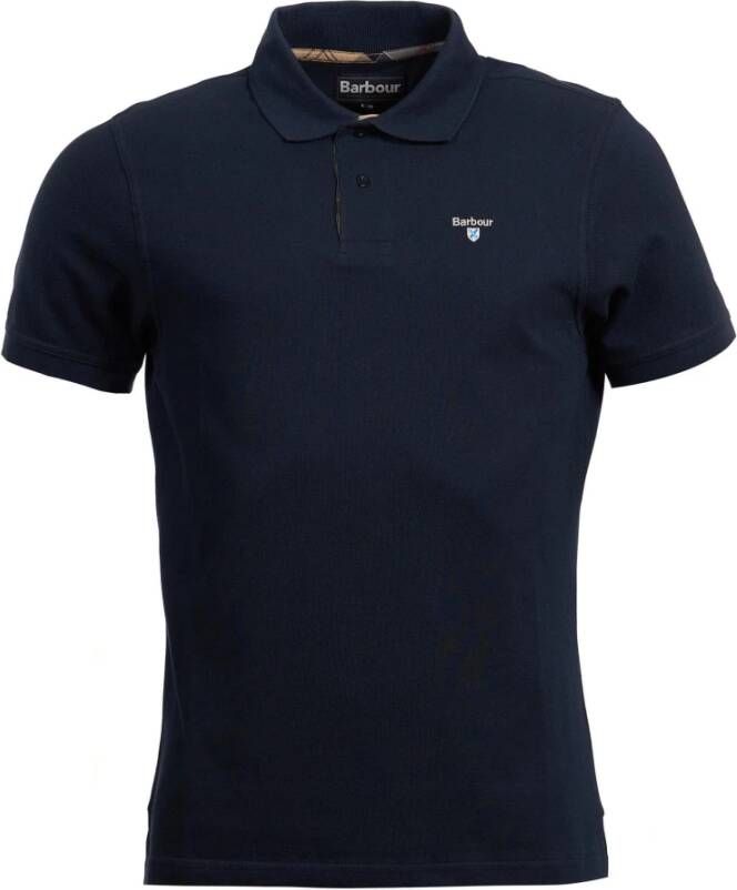 Barbour MML Polo Shirts Katoen Ingedrukt Logo Korte Mouwen Blue Heren