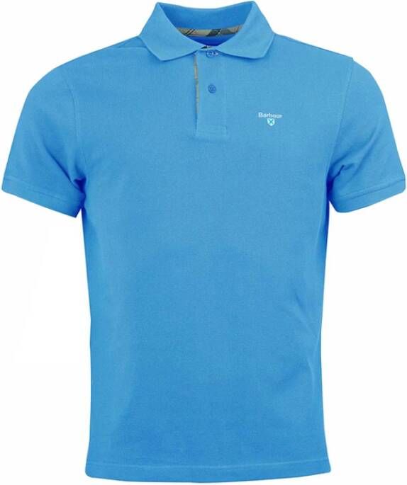 Barbour Moderne Tartan Polo Shirt Blauw Heren