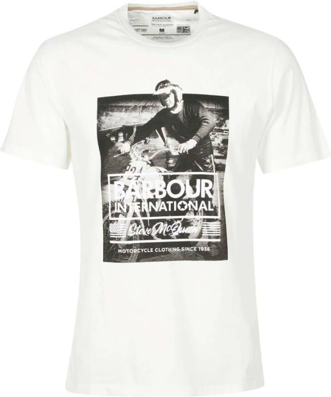 Barbour Grafische Print Korte Mouw T-shirt White Heren