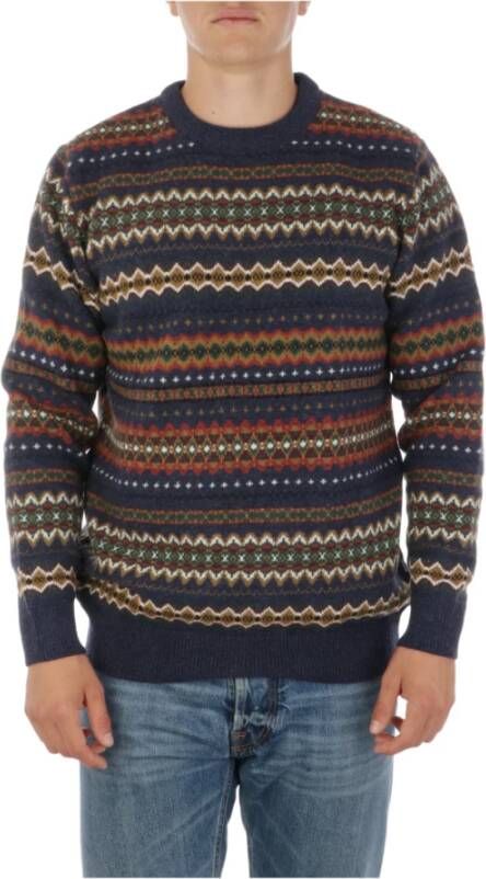 Barbour Multicolor Wol Gebreide Kleding Aw22 Blauw Heren