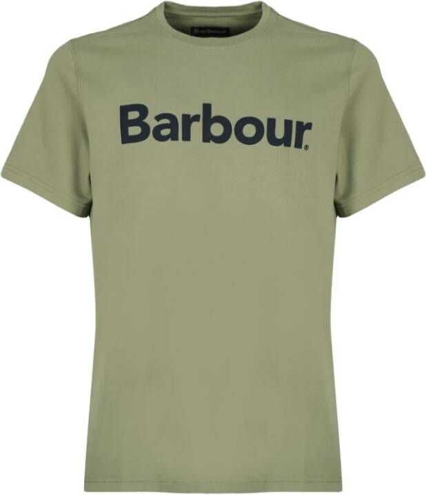 Barbour Olive Roundeck T-shirts en Polos Groen Heren