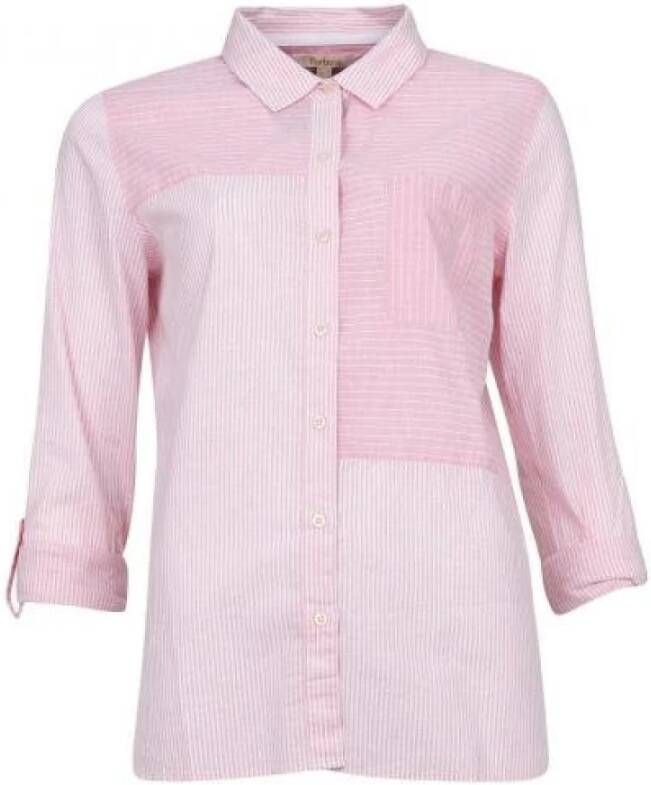 Barbour Patchwork Gestreept Overhemd Roze Dames