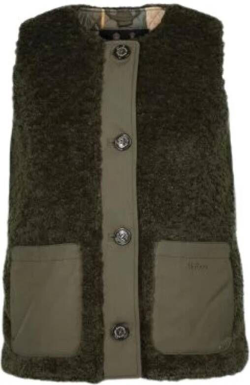 Barbour Pluche mouwloos jack voor dames Groen Dames