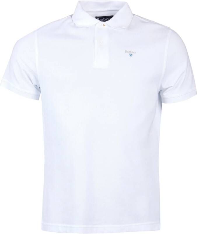 Barbour Saltire Polo Shirt White-L Stijlvol en Comfortabel White Heren