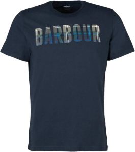 Barbour Premium Tartan Logo T-shirt Blauw Heren