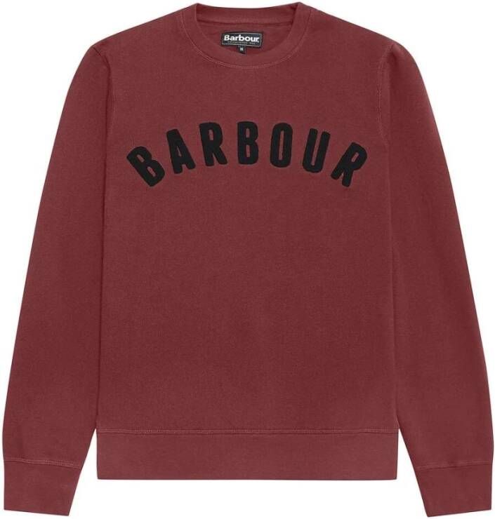 Barbour Prep Logo Crew Sweatshirt in Merlot Rood Heren