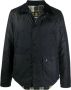 Barbour Reelin Gewaxt Katoenen Jas Blauw Heren - Thumbnail 1