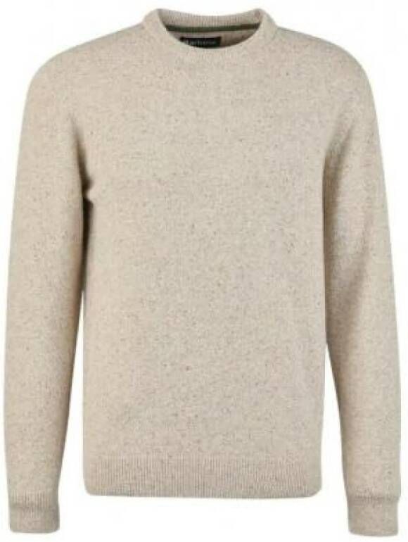Barbour Ronde Hals Gebreide Trui Essential Sweater Beige Heren
