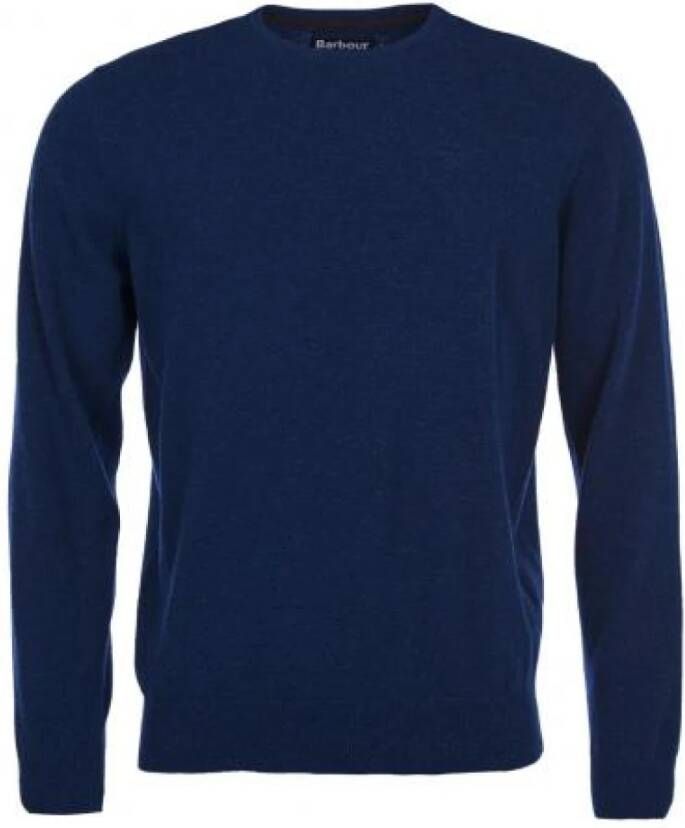 Barbour Ronde Hals Gebreide Trui Essential Sweater Blauw Heren