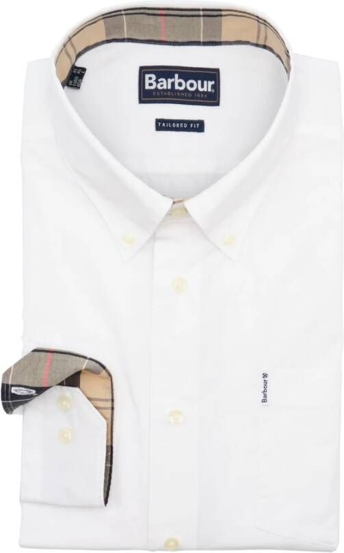 Barbour Overhemd met knoopsluiting en binnenkant nek en manchetcontroles White Heren