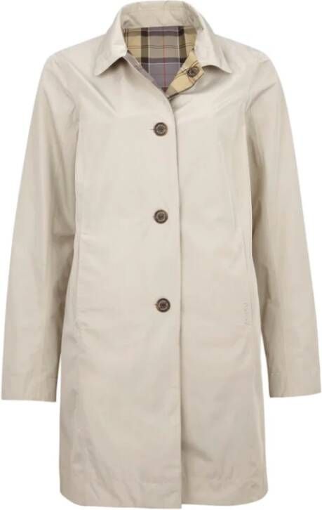 Barbour Single-Breasted Coats Beige Dames