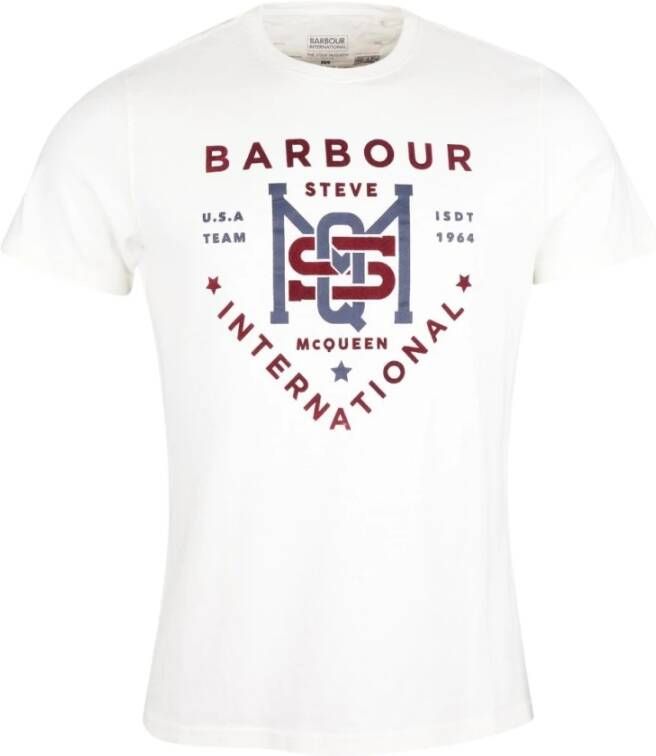 Barbour SMQ Jet Tee White-M Casual Garderobe Essential Wit Heren