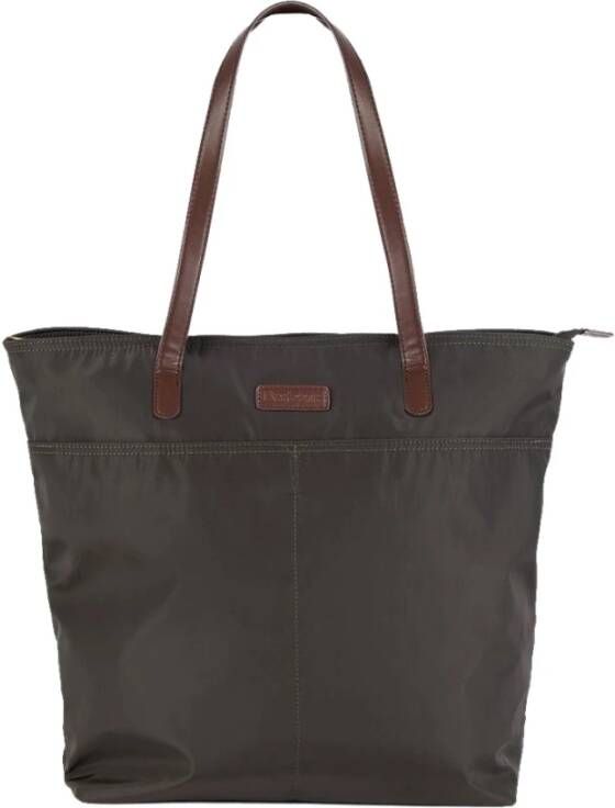 Barbour Solid Color Tote Bag Groen Dames