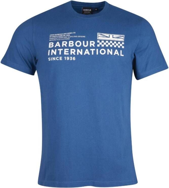Barbour Steve McQueen Level T-Shirt Blauw Heren