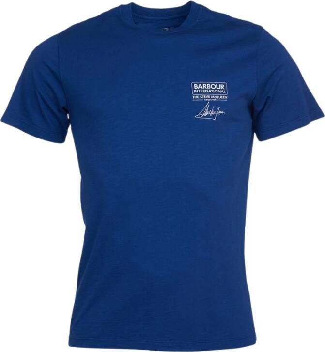Barbour Steve McQueen Signature T-Shirt Blauw Heren